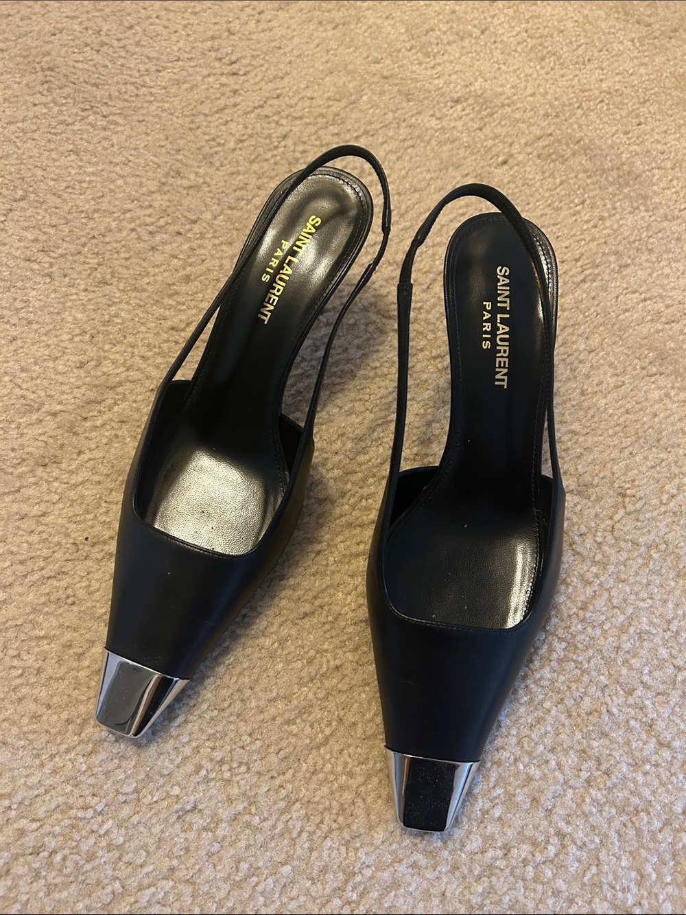 Saint Lauren black slingback pump 37